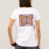 Liebe Word Pink Butterfly Custom Art T - Shirt (Rückseite)