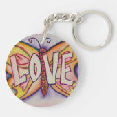 Liebe Word Rosa Schmetterling Schlüsselanhänger Ar (Rückseite)