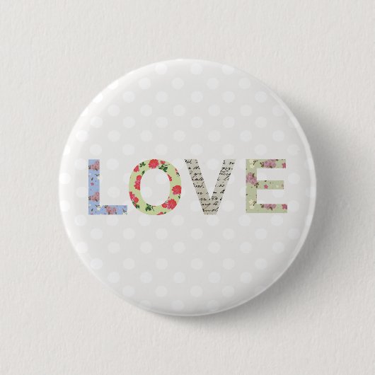 Liebe Wort Art Button Abzeichen (Vorderseite)