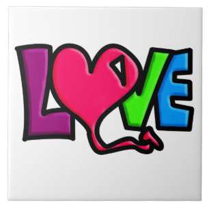 Liebe Wort Kunst Typografie Fliese