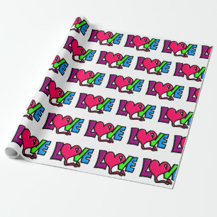Liebe Wort Kunst Typografie Geschenkpapier