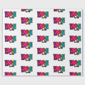 Liebe Wort Kunst Typografie Geschenkpapier (Flach)
