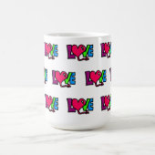 Liebe Wort Kunst Typografie Kaffeetasse (Mittel)