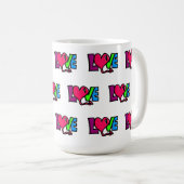 Liebe Wort Kunst Typografie Kaffeetasse (VorderseiteRechts)
