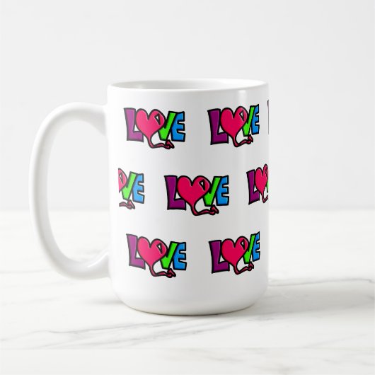 Liebe Wort Kunst Typografie Kaffeetasse (Links)
