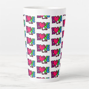 Liebe Wort Kunst Typografie Milchtasse