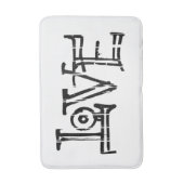 Liebe Wort Typografie Badematte (Vorderseite Vertikal)