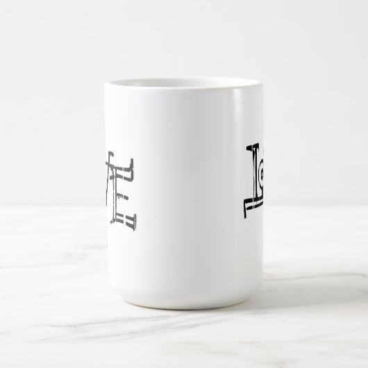 Liebe Wort Typografie Kaffeetasse (Mittel)