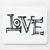 Liebe Wort Typografie Mousepad (Vorne)