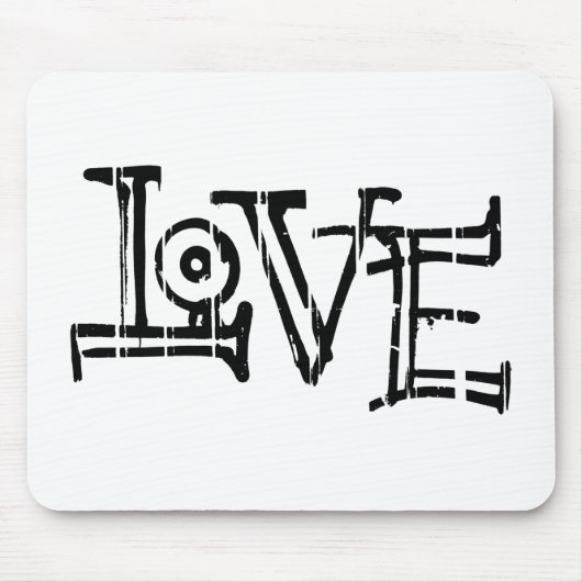 Liebe Wort Typografie Mousepad (Vorne)