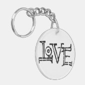 Liebe Wort Typografie Schlüsselanhänger (Vorderseite links)