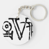 Liebe Wort Typografie Schlüsselanhänger (Rückseite)