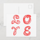Liebe Wortart Stoff Schriftart rote Buchstaben Postkarte (Vorne/Hinten)