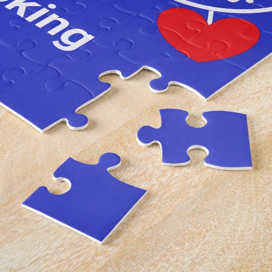 Liebe & Worte - Blau mit Herz: Jigsaw Puzzle (Seite)