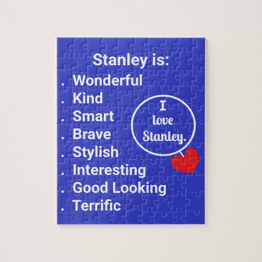 Liebe & Worte - Blau mit Herz: Jigsaw Puzzle (Vertikal)