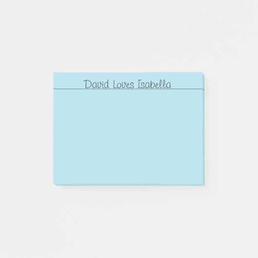 Liebe Worte blau Post-it Klebezettel (Vorderseite)