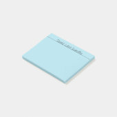 Liebe Worte blau Post-it Klebezettel (angewinkelt)