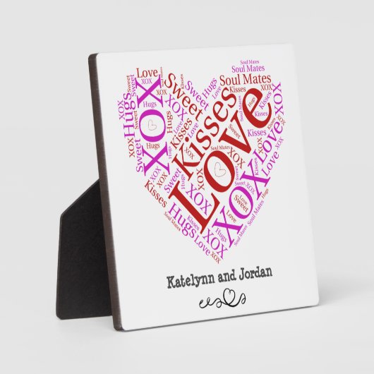 Liebe Worte Herz Plaque Fotoplatte (Vorderseite)