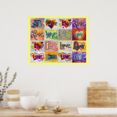 Liebe Worte XOXO Kunstwerke Bilder Poster Art druc (Küche)