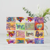 Liebe Worte XOXO Mosaik Einladungen oder Einladung (Stehend Vorderseite)