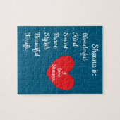 Liebe & Wörter - Tiefseelblau mit großem Herzen: Puzzle (Horizontal)