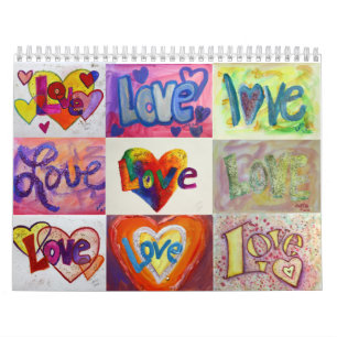 Liebe Wörter XOXO Kunstmalerei Kalender