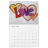 Liebe Wörter XOXO Kunstmalerei Kalender (Jan 2027)