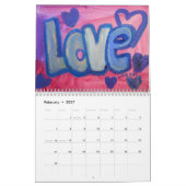 Liebe Wörter XOXO Kunstmalerei Kalender (Feb 2027)