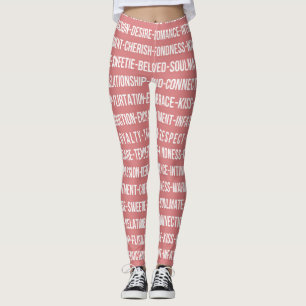 Liebe Wortkettengestaltung Leggings
