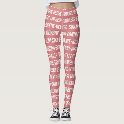 Liebe Wortkettengestaltung Leggings (Vorderseite)