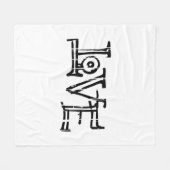 Liebe Worttypografie Fleecedecke (Vorderseite (Horizontal))