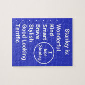 Liebe & Wortwahl in Blau und Weiß Puzzle (Horizontal)