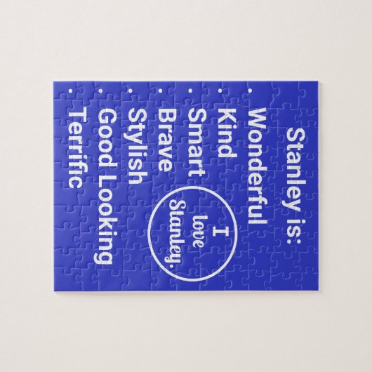 Liebe & Wortwahl in Blau und Weiß Puzzle (Horizontal)