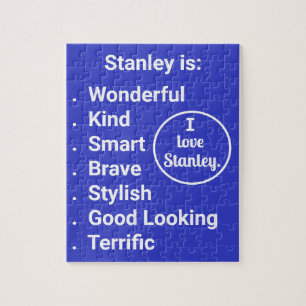 Liebe & Wortwahl in Blau und Weiß Puzzle