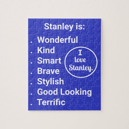 Liebe & Wortwahl in Blau und Weiß Puzzle (Vertikal)