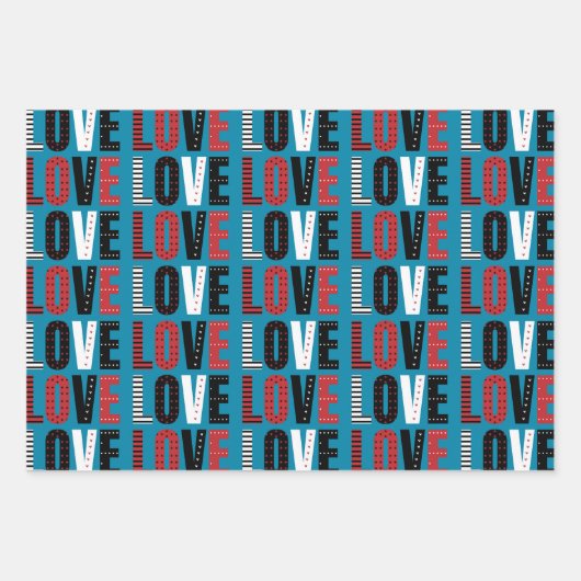 Liebe Wrapper Paper Set Geschenkpapier Set (Vorderseite)