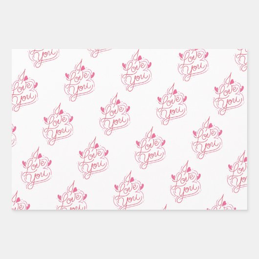 LIEBE Wrapping Paper Flat Sheet Set 3 Geschenkpapier Set (Vorderseite 2)