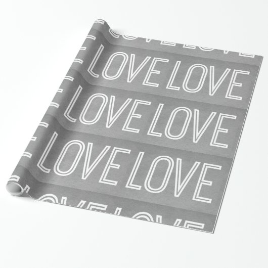 Liebe Wrapping Paper, grau Geschenkpapier (Ungerollt)