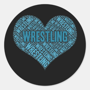Liebe Wrestling Papa Wortwolke Herz  Runder Aufkleber
