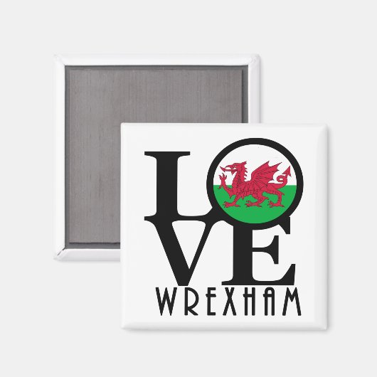 LIEBE Wrexham Wales Magnet (Vorderseite/Rückseite)