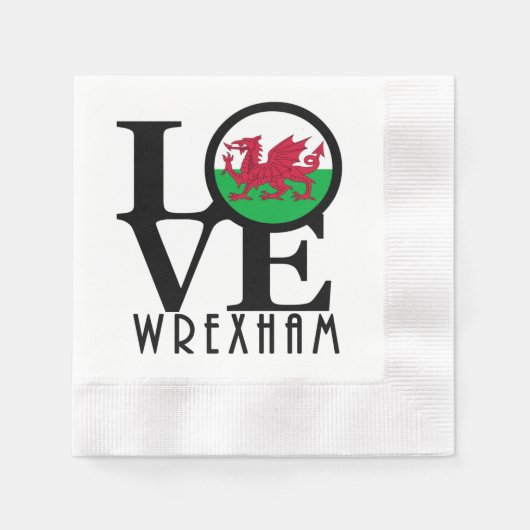LIEBE Wrexham Wales Serviette (Vorderseite)