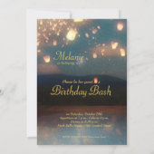 Liebe-Wunsch-Laternen - Geburtstags-Einladung Einladung (Rückseite)