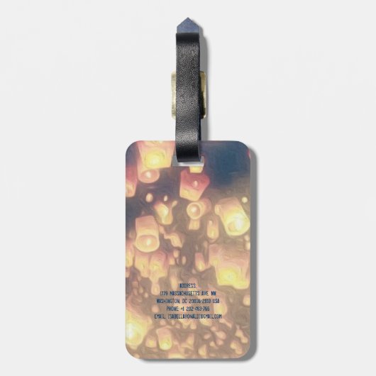 Liebe-Wunsch-Laternen Gepäckanhänger (Rückseite vertikal)