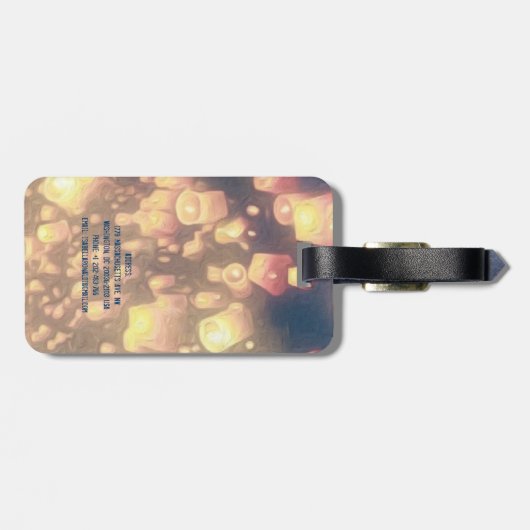 Liebe-Wunsch-Laternen Gepäckanhänger (Rückseite horizontal)