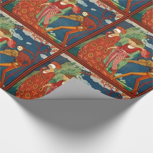 LIEBE, WUNSCH UND TOD Art Deco Geschenkpapier (Ecke)