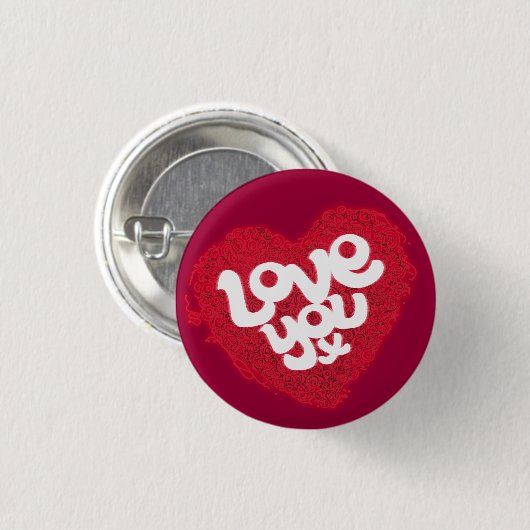 Liebe x rotes Abzeichen Button (Vorne & Hinten)