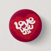 Liebe x rotes Abzeichen Button (Vorderseite)