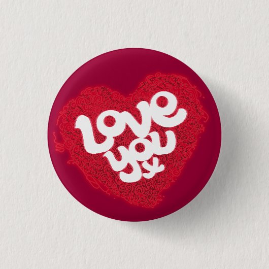 Liebe x rotes Abzeichen Button (Vorderseite)