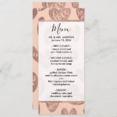 Liebe XOXO Seien meine Rose Gold Rosa Glitzer Herz Menükarte (Vorne/Hinten)