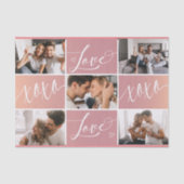 Liebe XOXO Valentine FotoCollage Seidenpapier (Vorderseite)